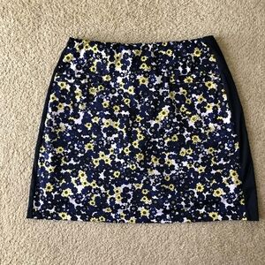 Tail Navy and Yellow Floral A-Line Skirt